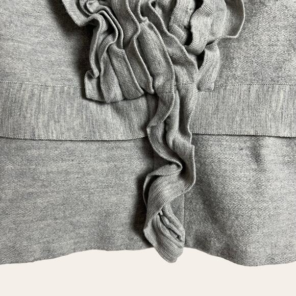 BCBGMaxAzria Gray Ruffle Wool Long Sleeve Cardigan Sweater Size Small - Picture 4 of 9